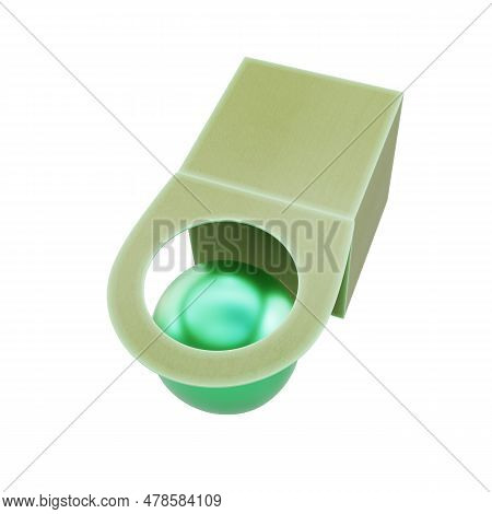 Abstract Gemetrical Shape With Box And Shere Isolated On White Background. 3d Rendering