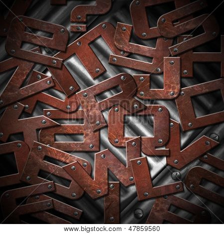 Rusty Metal letras fundo
