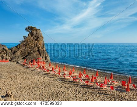 Beautiful Tyrrhenian Sea Coastline And Beach Landscape.  Cilento And Vallo Di Diano National Park, S