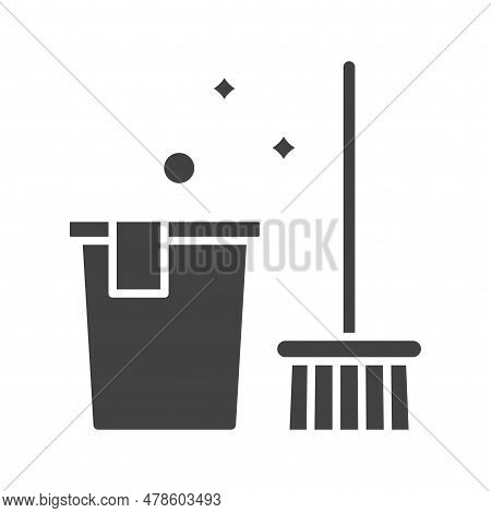 Cleaning Tools Icon Image. Suitable For Mobile Application.