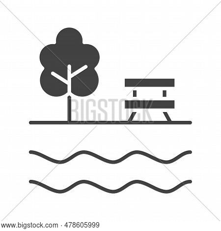 Lake Icon Image. Suitable For Mobile Application.