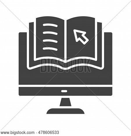 Online Learning Icon Image. Suitable For Mobile Application.