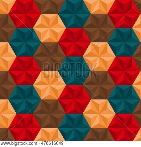 Geometric Color Lines Pattern With Shadow Elements. Abstract Linear Background With Place For Text