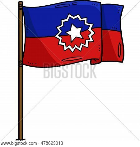 This Cartoon Clipart Shows A Juneteenth Flag Illustration.