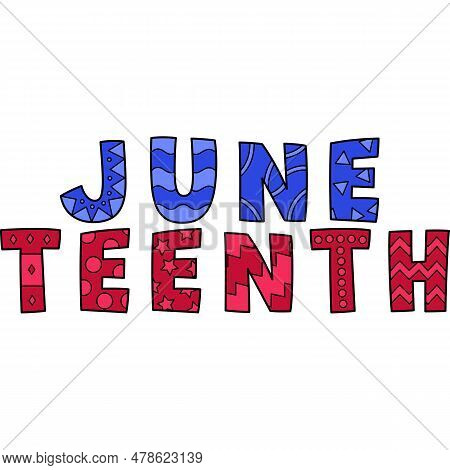 This Cartoon Clipart Shows A Juneteenth Banner Illustration.