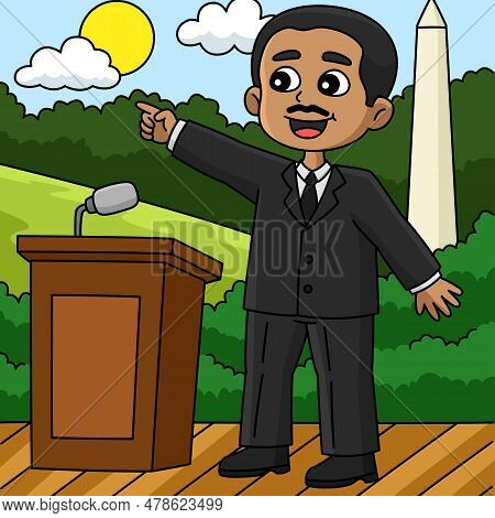 This Cartoon Clipart Shows A Martin Luther King Of Juneteenth Illustration.