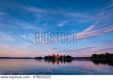 Trakai Island Castle In Lake Galve, Lithuania