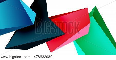 Vector 3d Low Poly Triangle Geometric Design Elements
