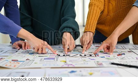 Creative People Planning Application Process Development Prototype Wireframe For Web Mobile Phone At