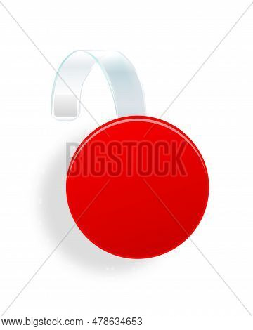 Sale Point Tag. Clear Red Round Supermarket Shelf Wobbler Label. Vector