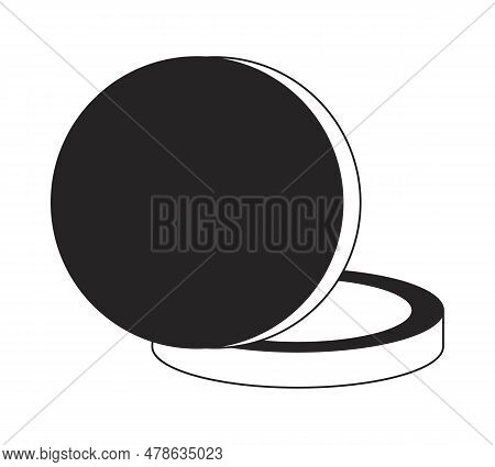 Mirror With Blush Flat Monochrome Isolated Vector Object