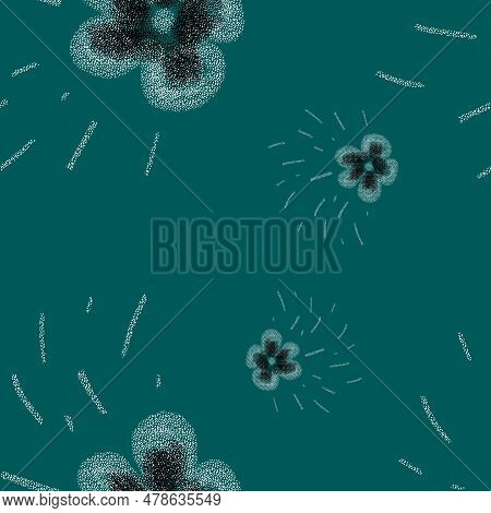 Flower Flora Stroke Simple Sketch Blue Pattern