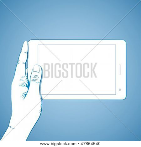Hånd indslag armbevægelse, på vandret 7 tommer tablet