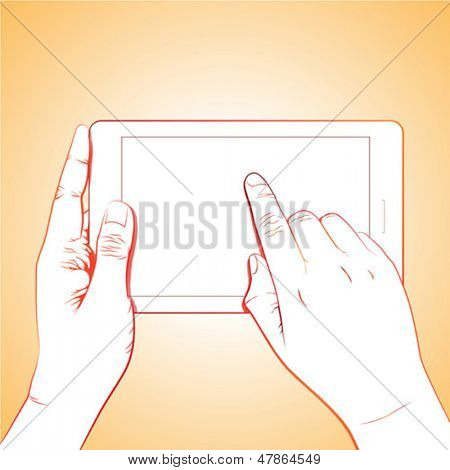 Hånd indslag armbevægelse, på vandret 7 tommer tablet