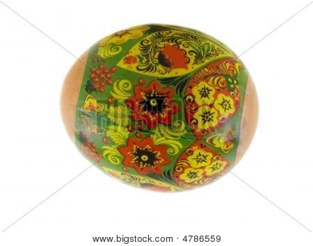 Easter Painted Egg Covered By Lacquer And Ornamented By Miniature Painting Which Is Orgin From The R