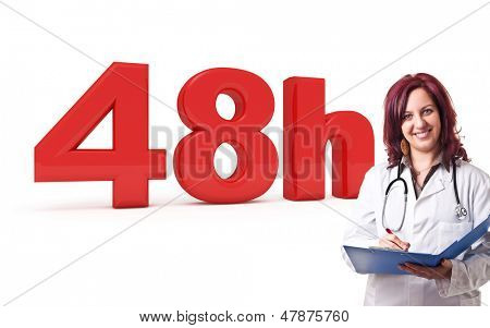 48h ve kadın doktor 3D görüntü