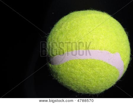 Tennis Ball On Black Background Close Up