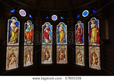 A stained glass from Blois Chateau valley of Loire France