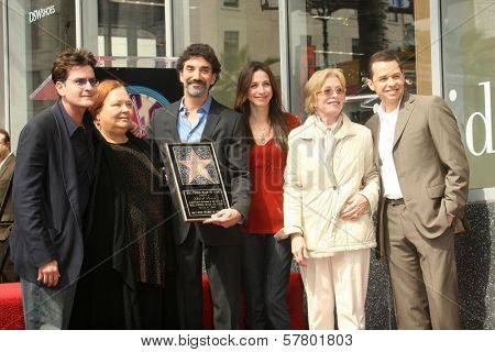 Chuck Lorre with the cast of 'Two and a Half Men' at the Ceremony Honoring Chuck Lorre with the 2,380th Star on the Hollywood Walk of Fame. Hollywood Boulevard, Hollywood, CA. 03-12-09