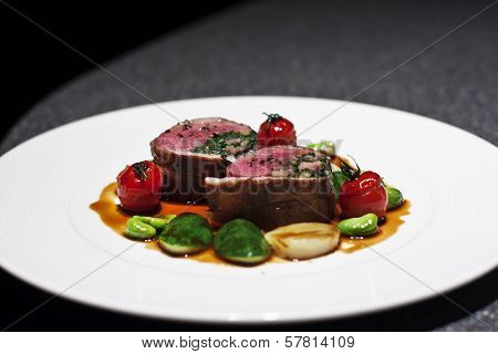 Delicious Cuts Of Roast Beef On Plate
