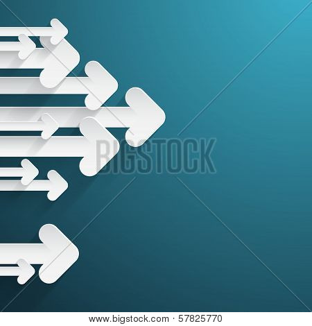 Vector Paper Arrows On Blue Background