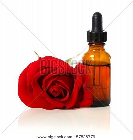 Dropper Bottle With Red Rose