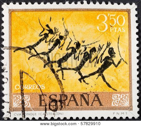 Rock Paintings In The Caves Of Spain