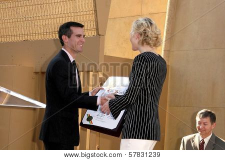 Eric Garcetti and Cate Blanchett   at the ceremony honoring Cate Blanchett with the 2,376th star on the Hollywood Walk of Fame. Hollywood Boulevard, Hollywood, CA. 12-05-08