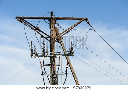 Concrete electric pole.