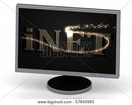 Inet Inscription On Monitor From Metal Letters