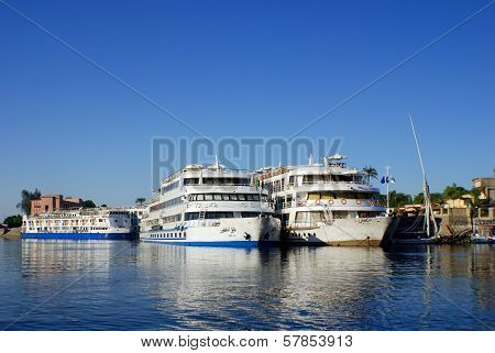 Tourist boat on the Nile river