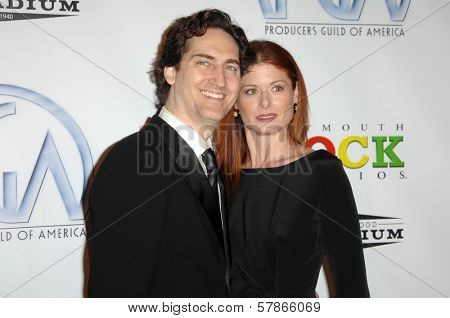 Daniel Zelman and Debra Messing at the 20th Annual Producers Guild Awards. Hollywood Palladium, Hollywood, CA. 01-24-09