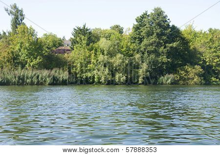 Houses and Greenery Besides The Main in Schweinfurt, Germany