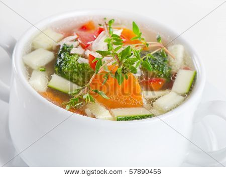 Bowl Of Chicken Vegetable Soup