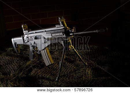 Semi Auto Rifle With Yellow Gels