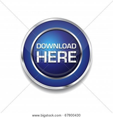 Download Here Glossy Shiny Circular Vector Button