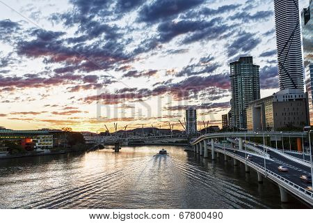 Sunset over the Brisbane River