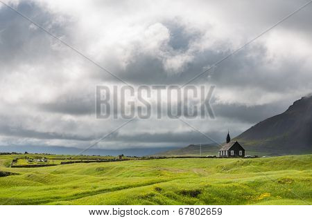 Wooden church isolated