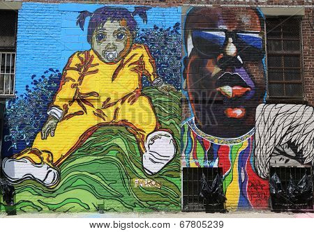 Mural art at East Williamsburg in Brooklyn