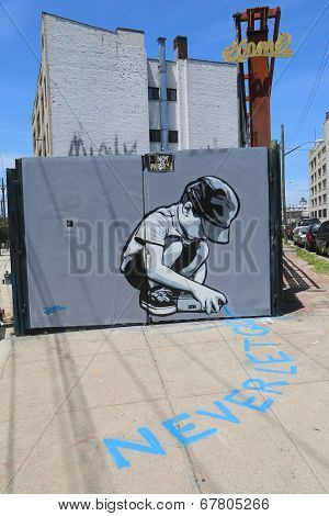 Mural art at East Williamsburg in Brooklyn