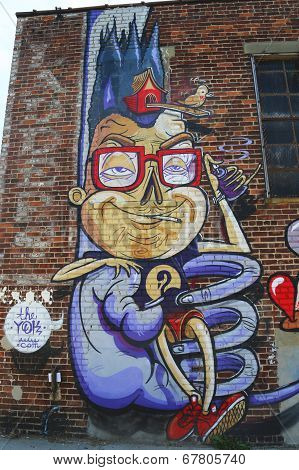 Mural art at East Williamsburg in Brooklyn