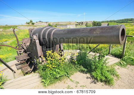 Old Cannon in Suomenlinna Sveaborg Helsinki Finland.
