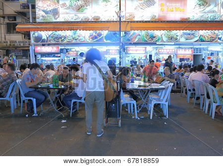 Street restaurant outdoor dining in Kuala Lumpur