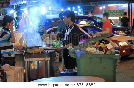 Street restaurant outdoor dining in Kuala Lumpur