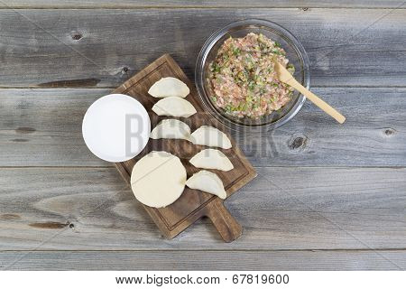 Raw Ingredients For Making Chinese Dumplings