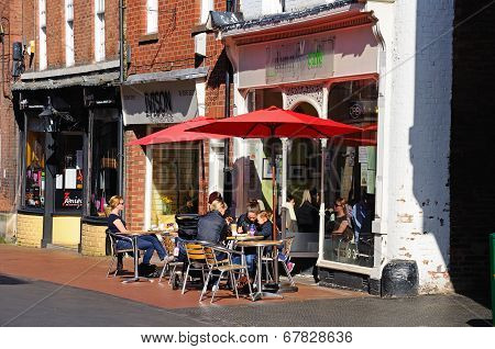 Pavement cafe, Lichfield.