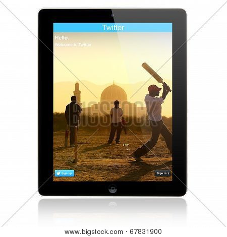 Twitter Login page on Apple iPad Air