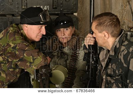Armed combat soldiers