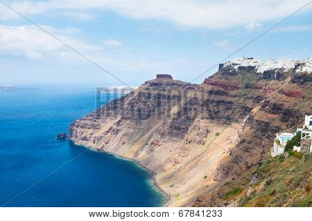 Santorini island  and Aegan sea