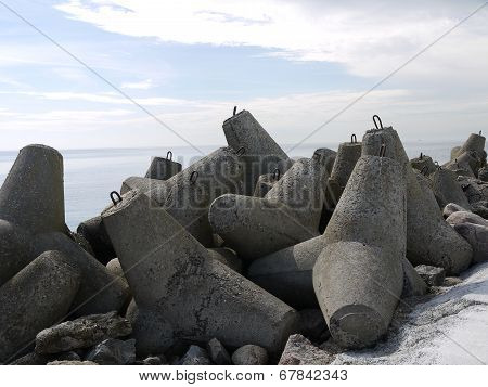 Dike At The Sea Side